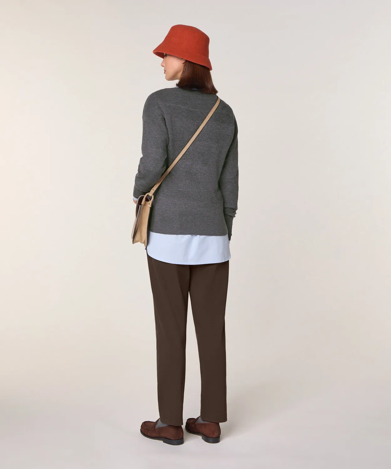 Rodier maglione scollo barchetta merino grigio scuro
