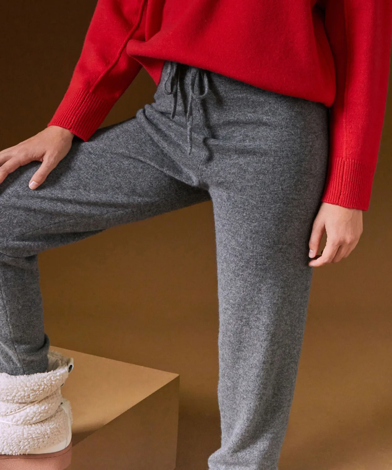 Rodier Pantaloni Cashmere Dritti Grigio Medio