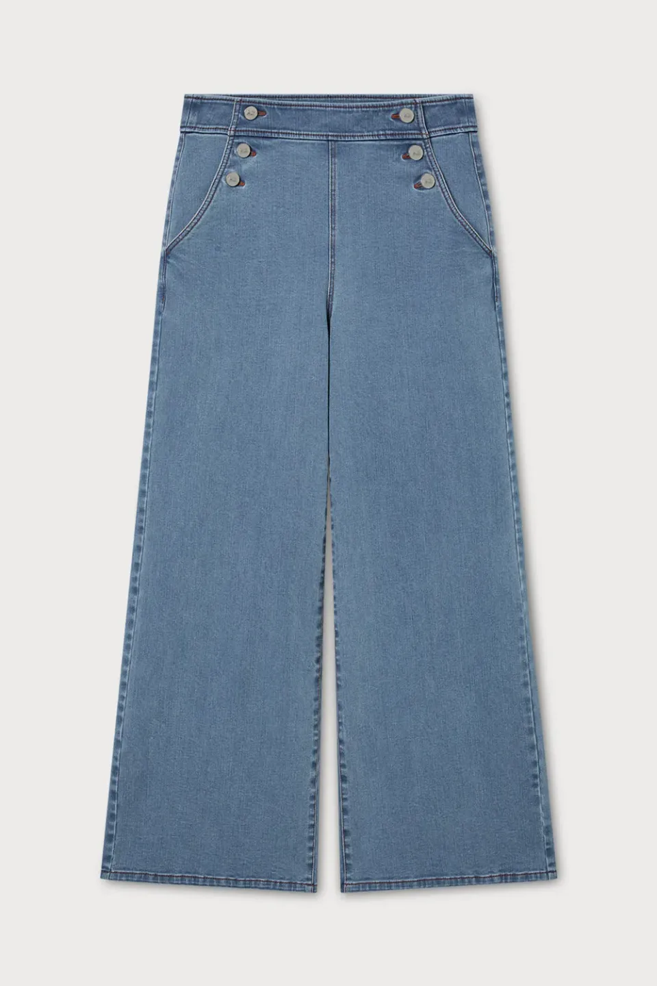 PORTS 1961 Buttoned Wide-Leg jeans denim indaco