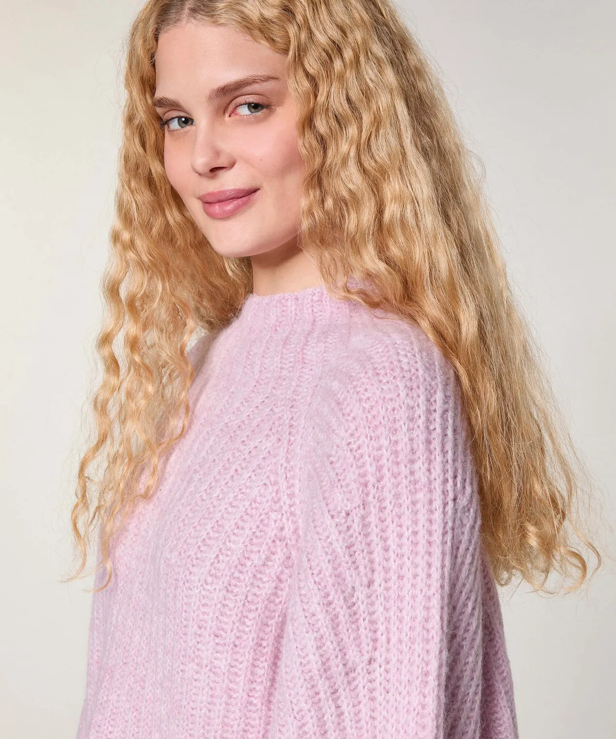 Rodier maglione oversize maglia grossa rosa pallido