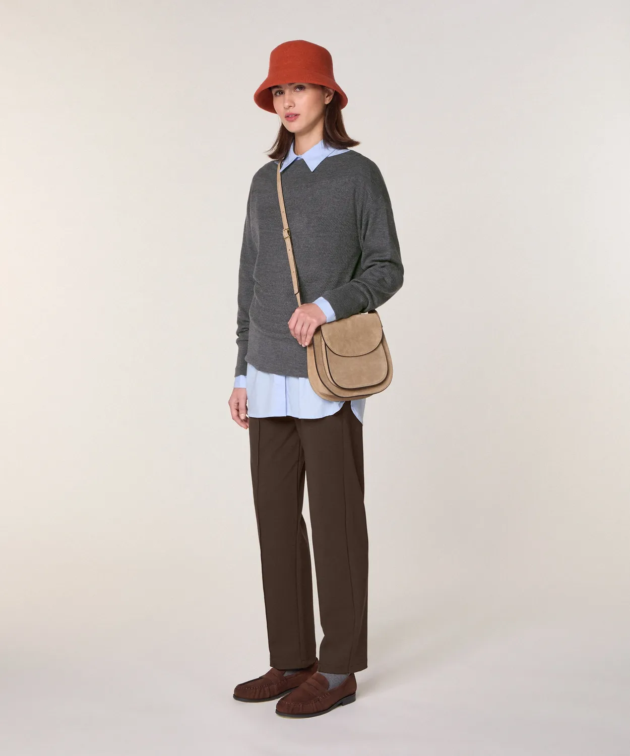 Rodier maglione scollo barchetta merino grigio scuro