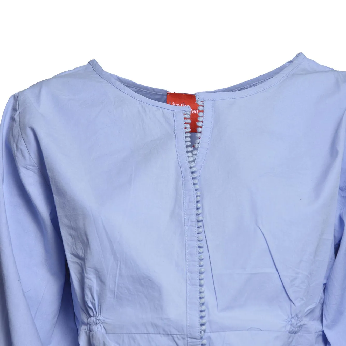 Merci Dahlia DAHLIASKY blusa azzurra cotone