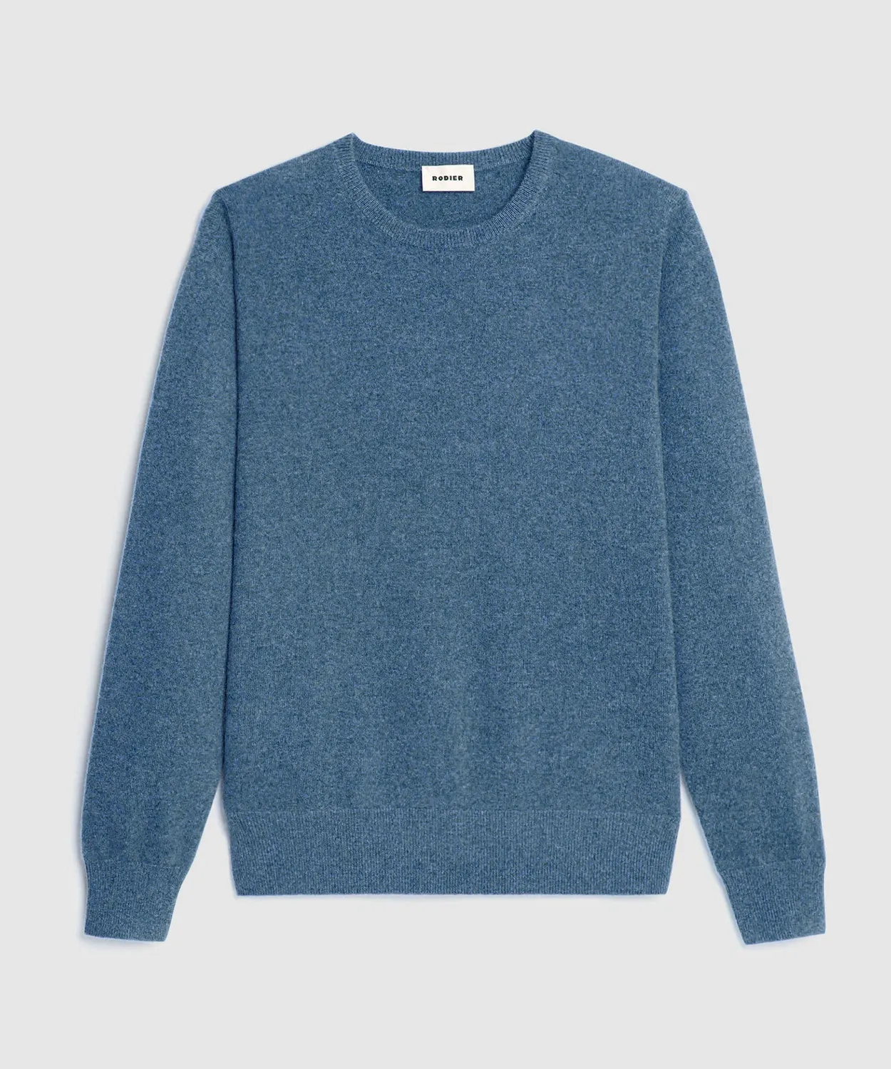 Rodier maglione girocollo cashmere 2 fili blu uomo
