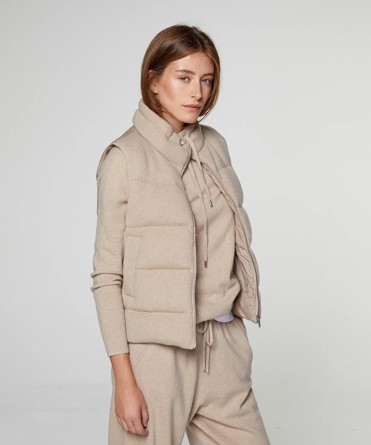 Rodier Doudoune Cashmere Beige Smanicata Leggera