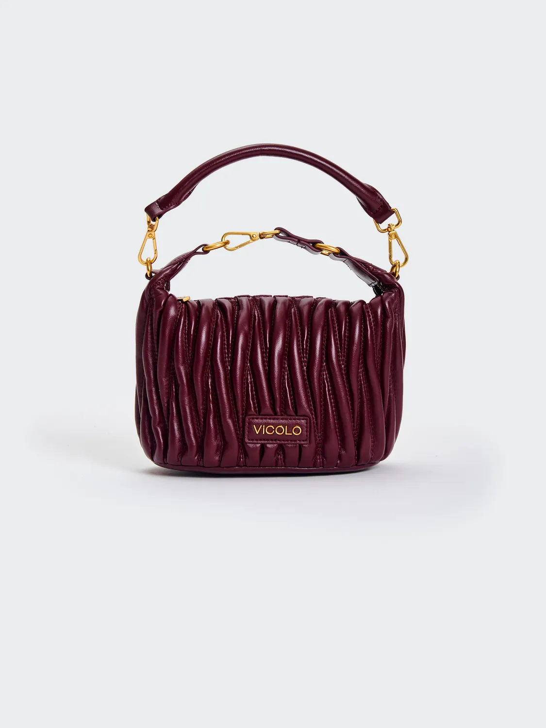 Vicolo Hook Puffy borsa a mano melanzana trapuntata