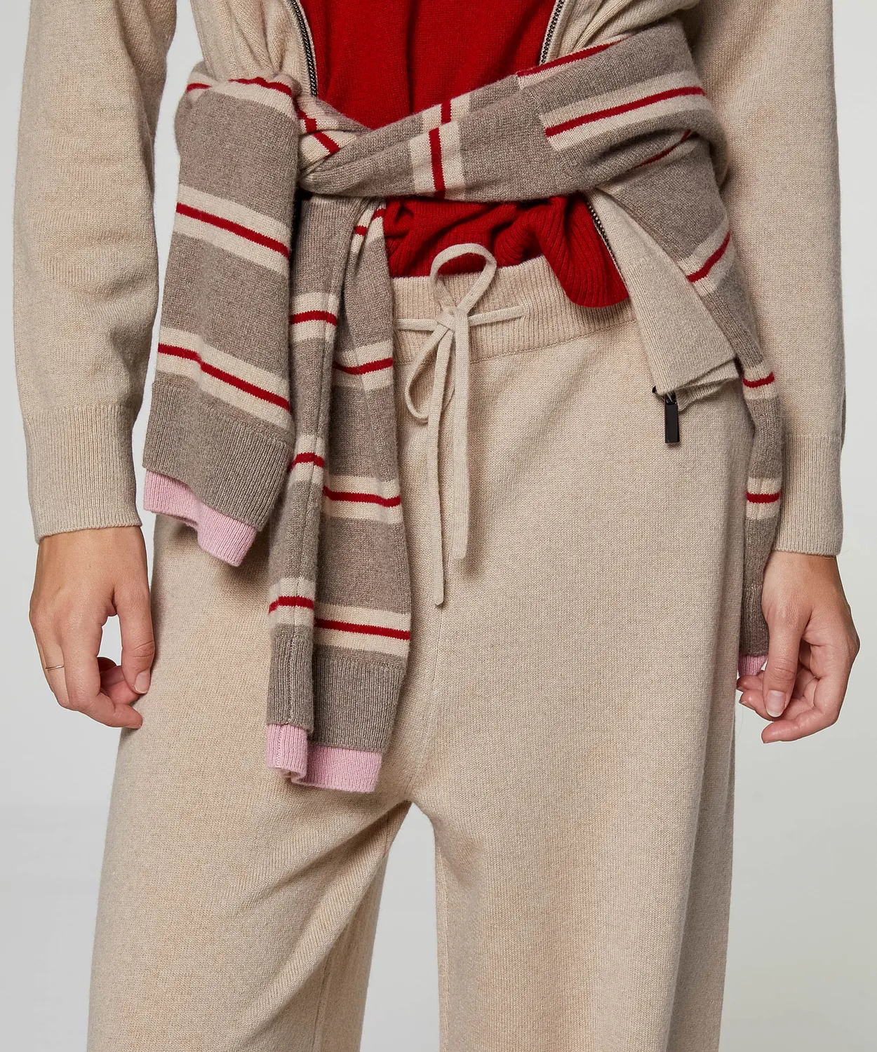 Rodier Pantaloni larghi cashmere beige