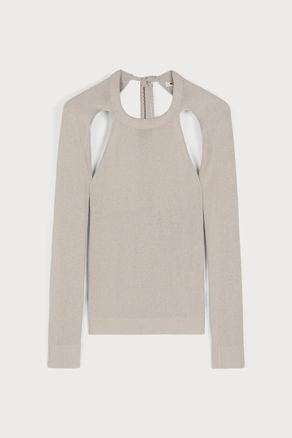 PORTS Cutout Couture maglione pietra S spalle scoperte