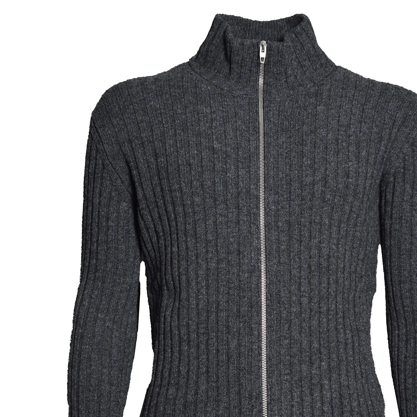 Jil Sander J22HP0063J14850 cardigan grigio zip