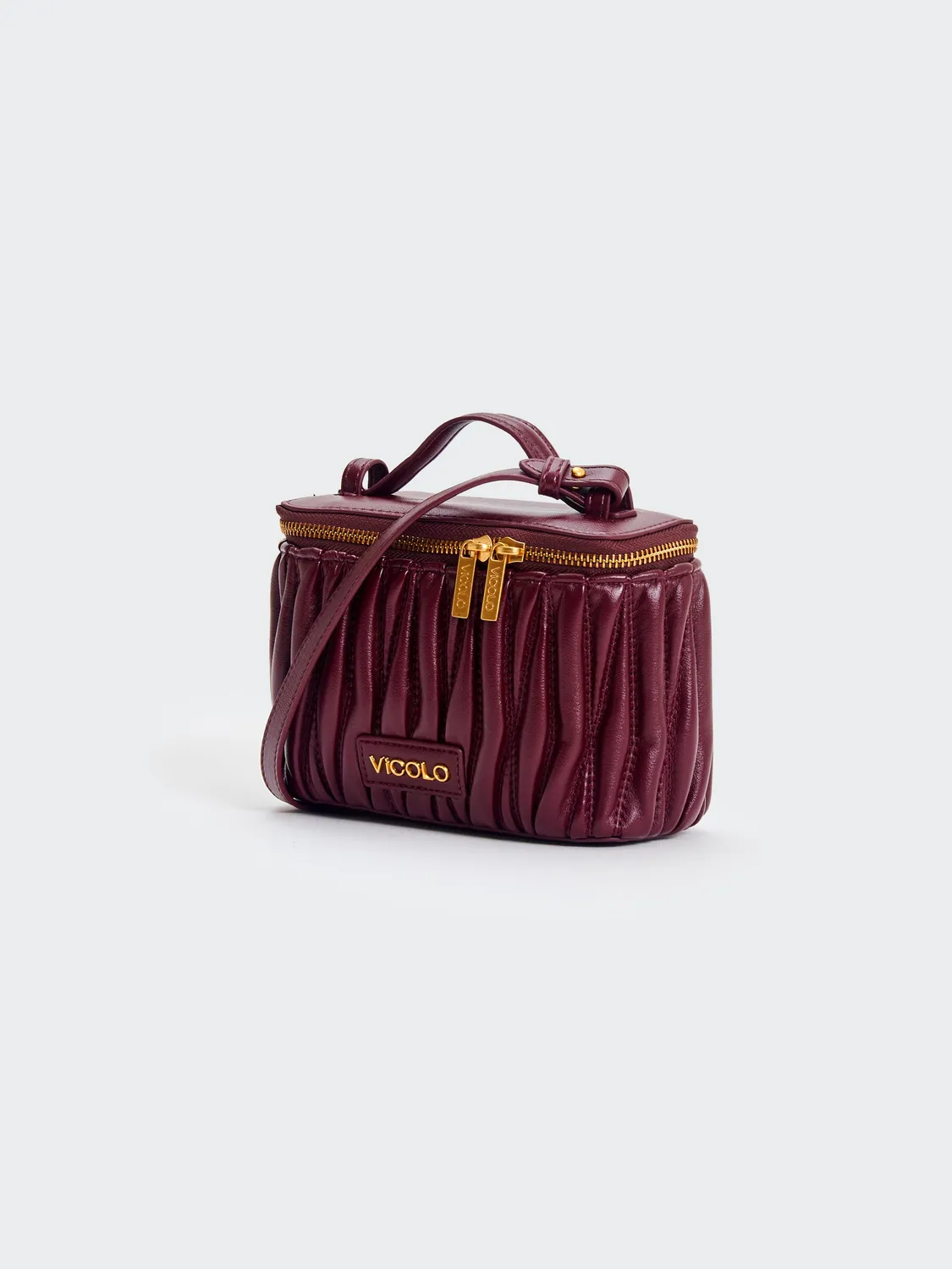 Vicolo Charlotte borsa secchiello melanzana trapuntata