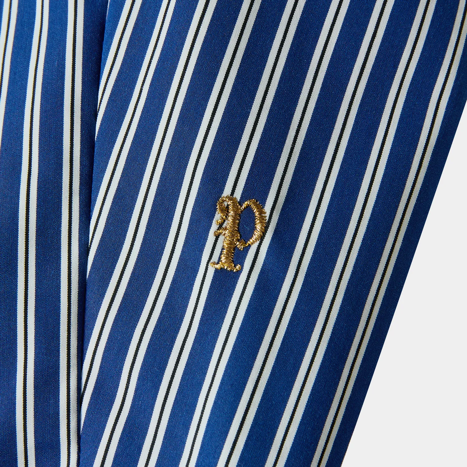 PORTS Abito camicia collo righe blu elegante