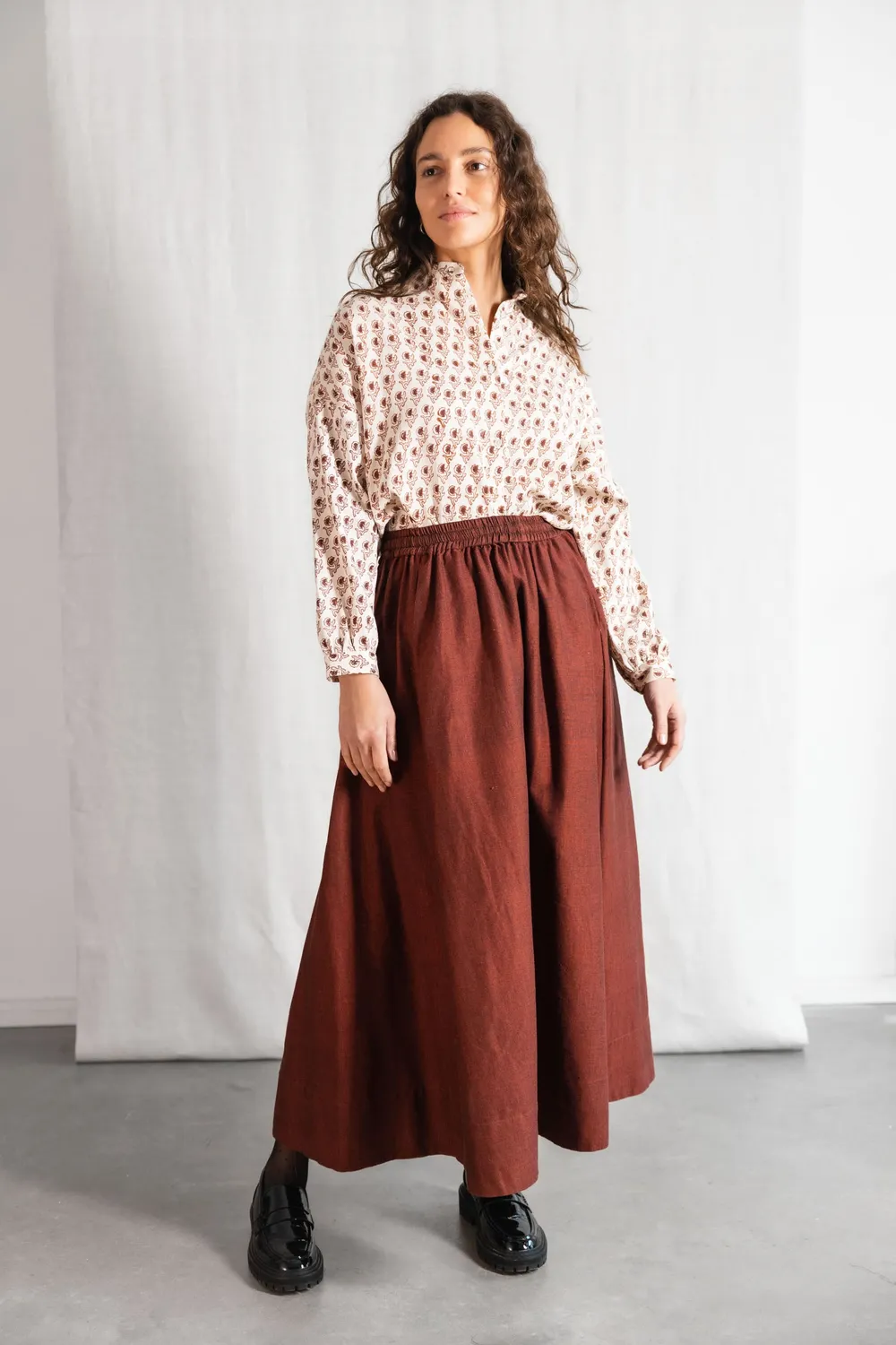 Jyoti Jharna gonna maxi cotone uva