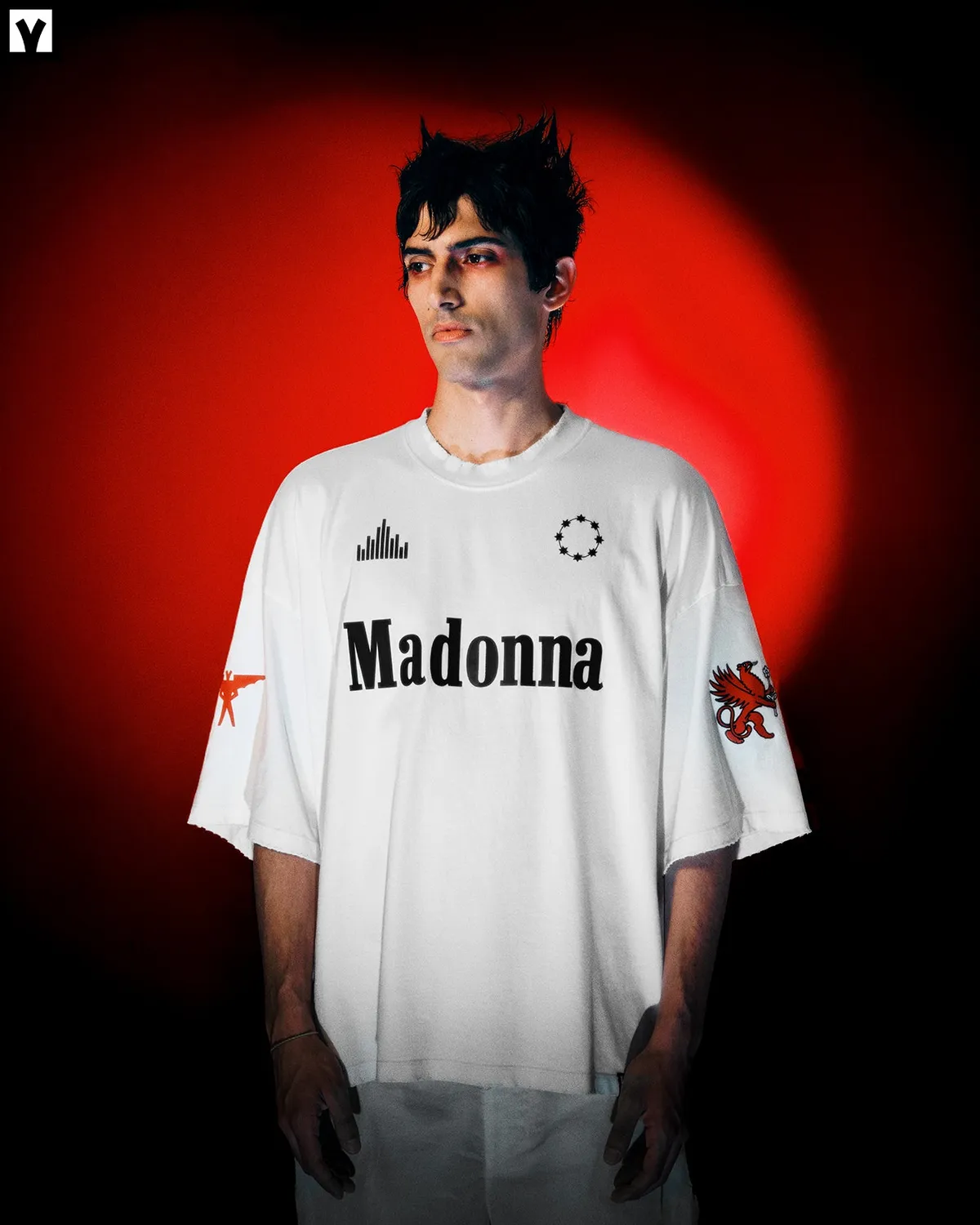 Marcello Pipitone Madonna White t-shirt oversize bianco sporco