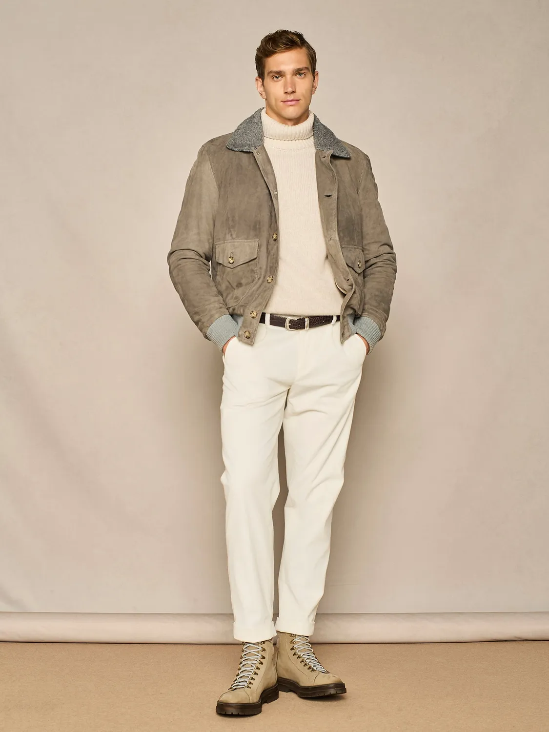 Paul Taylor dolcevita mouliné lana beige finezza 5