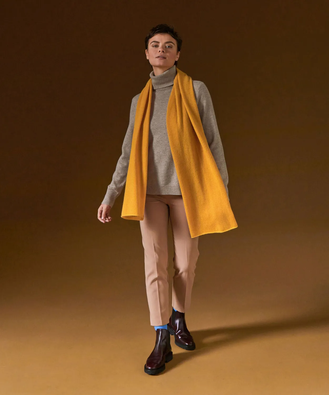 Rodier maglione cashmere dolcevita tortora marrone