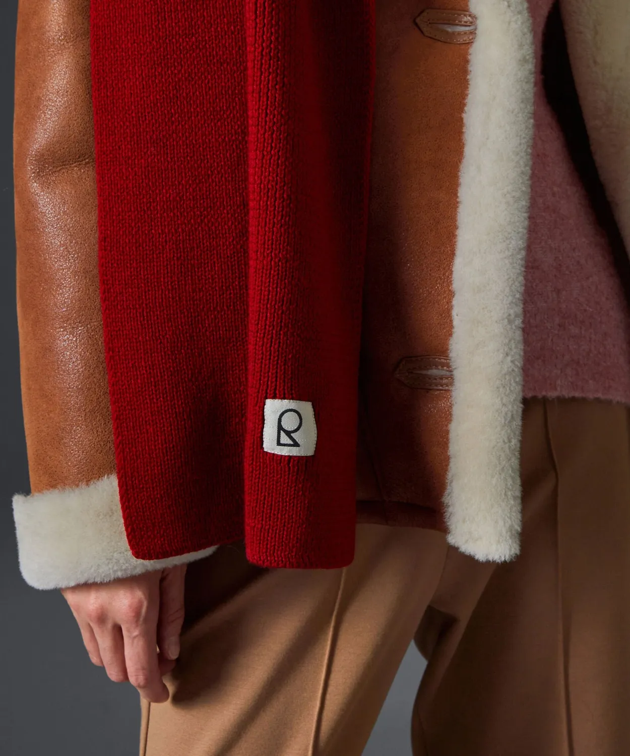 Rodier Sciarpa Lana Merino Rosso Vermiglio