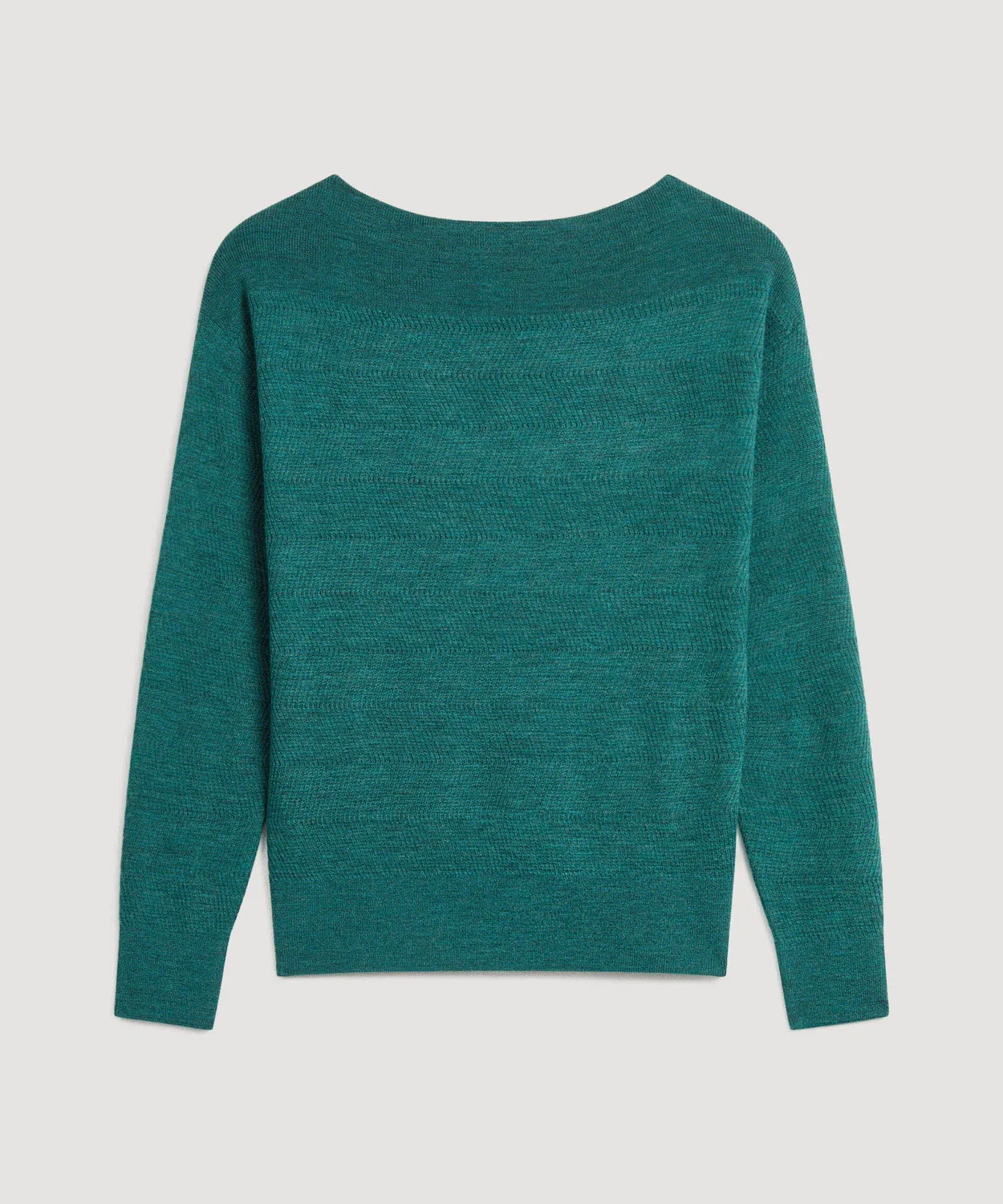 Rodier Maglione barchetta merino verde grigio
