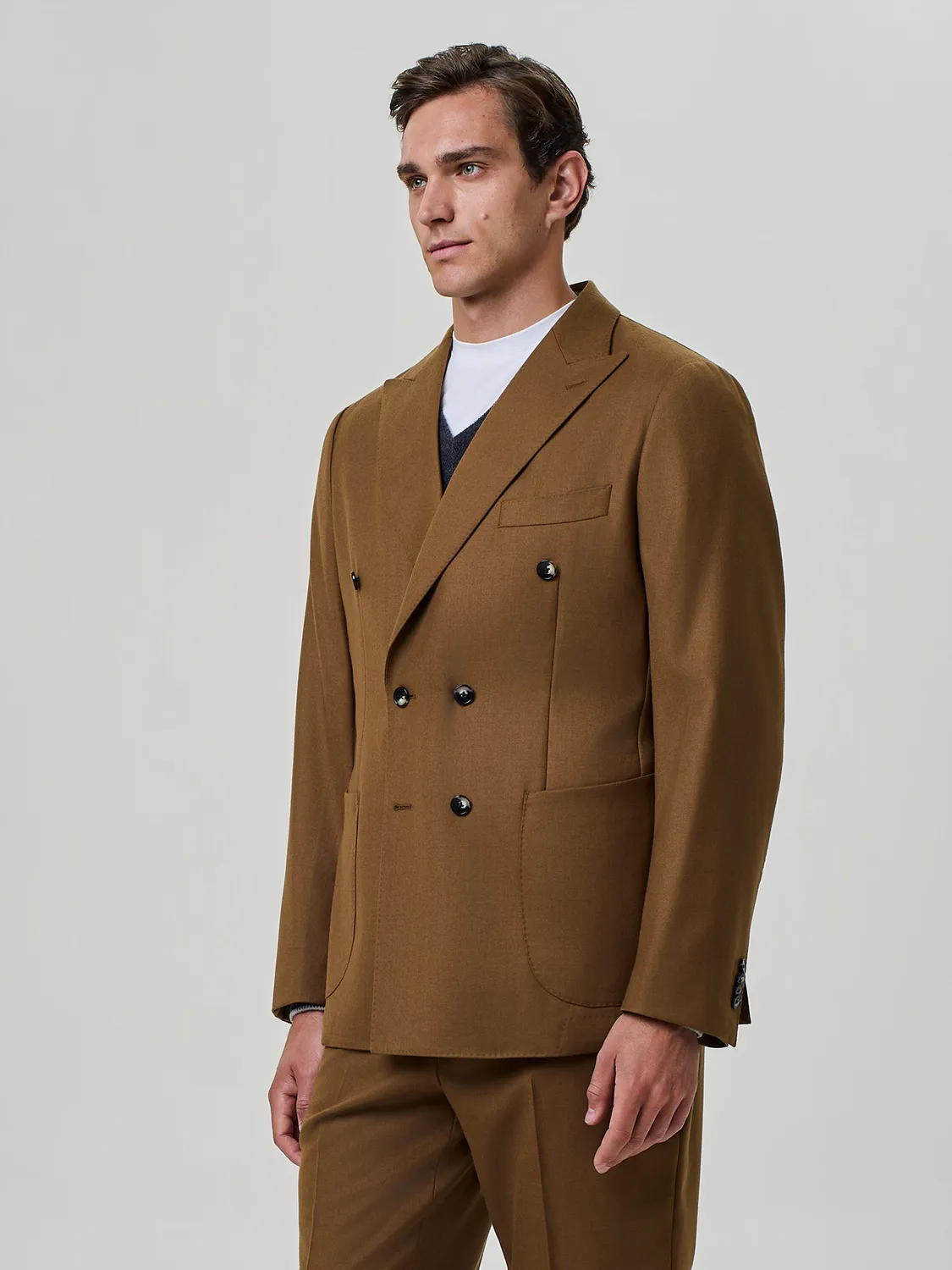 Paul Taylor giacca doppiopetto flanella rust
