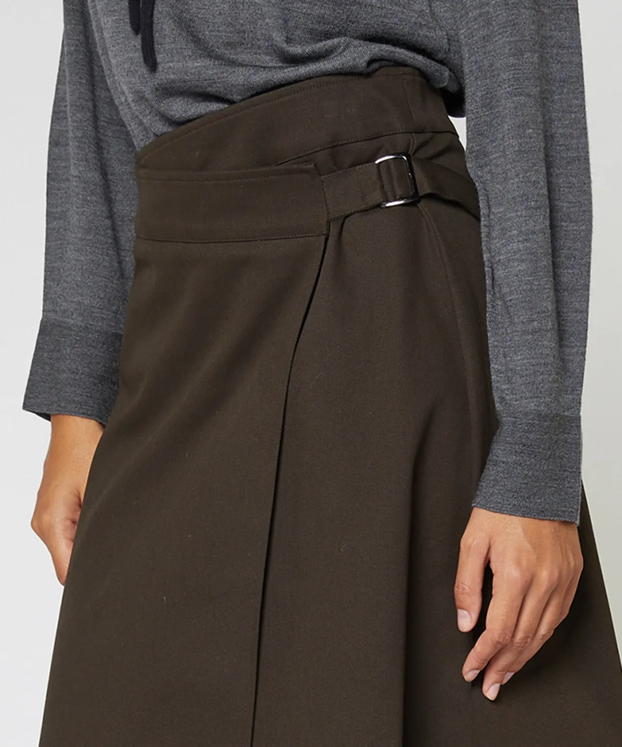 Rodier gonna a portafoglio cotone marrone midi