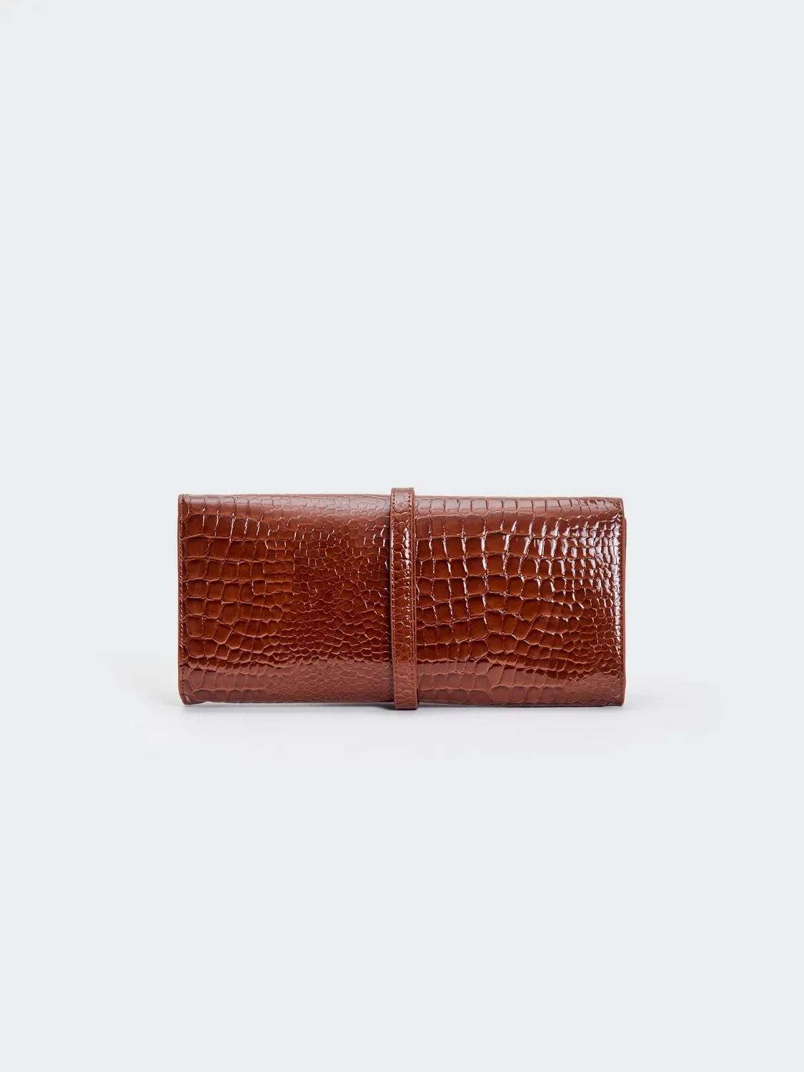 Vicolo Shibuya Belted Maxi pochette moka ecopelle cocco
