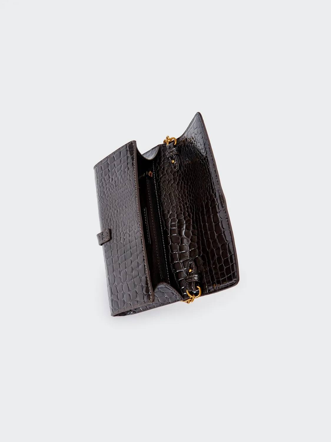 Vicolo Shibuya Belted pochette mini grigia catena