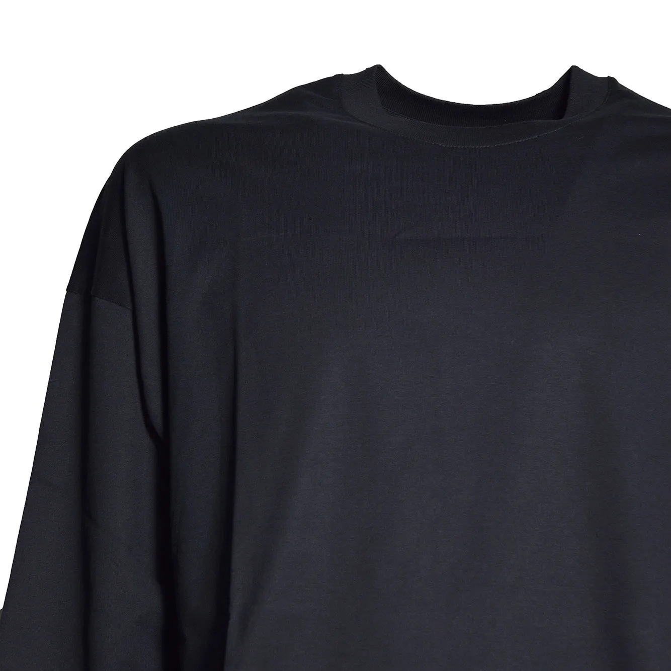 Jil Sander J22GC0278 t-shirt manica lunga nera cotone
