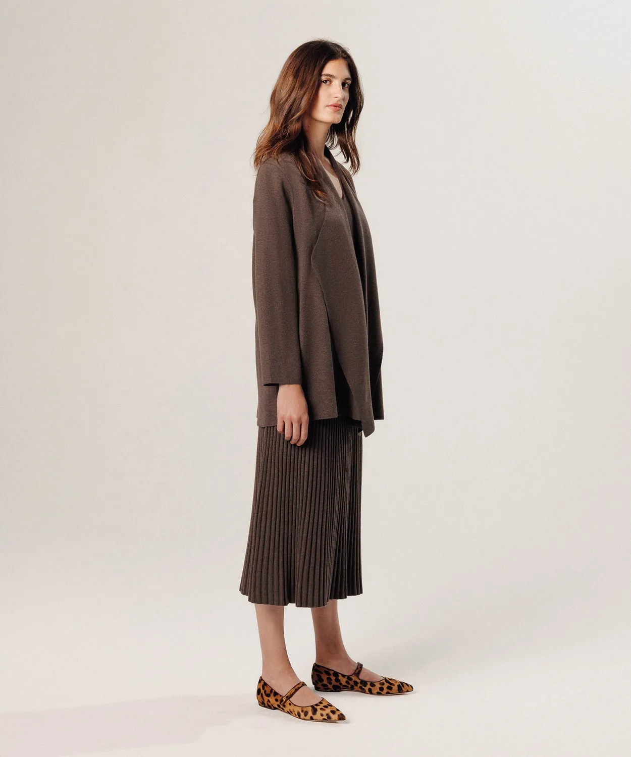 Rodier cardigan aperto oversize marrone havana