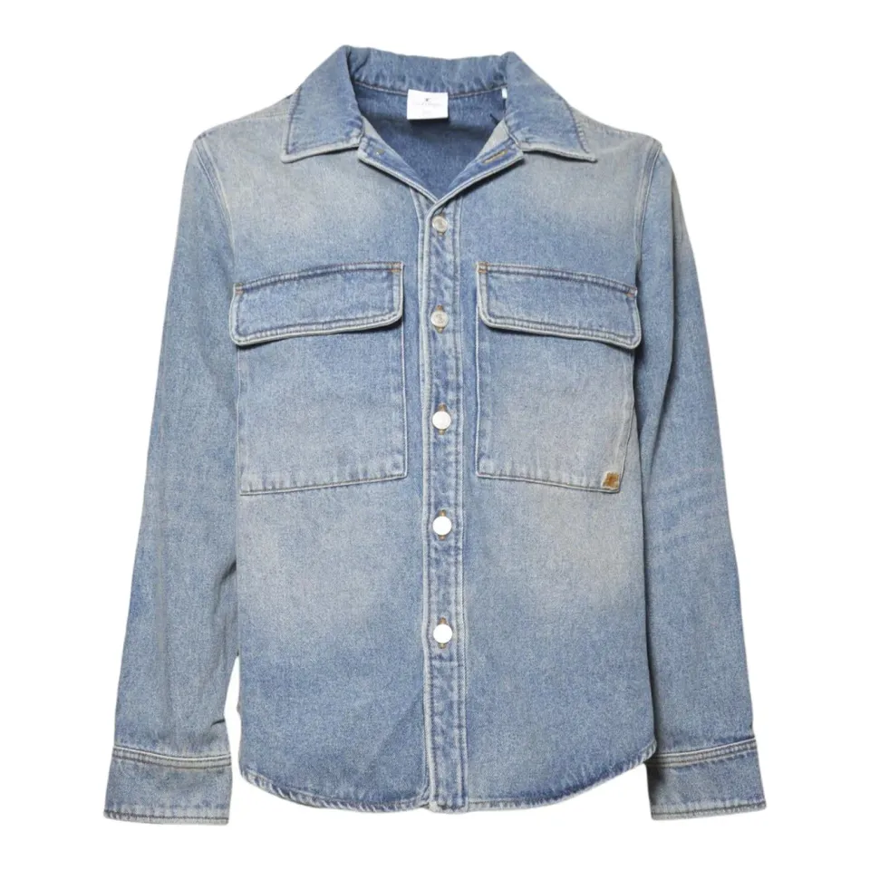 Courrèges camicia jeans denim blu in cotone