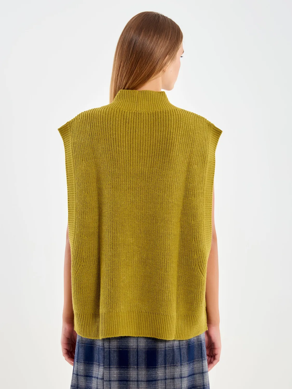 Vicolo Cardigan Scollo a V verde oliva over bottoni