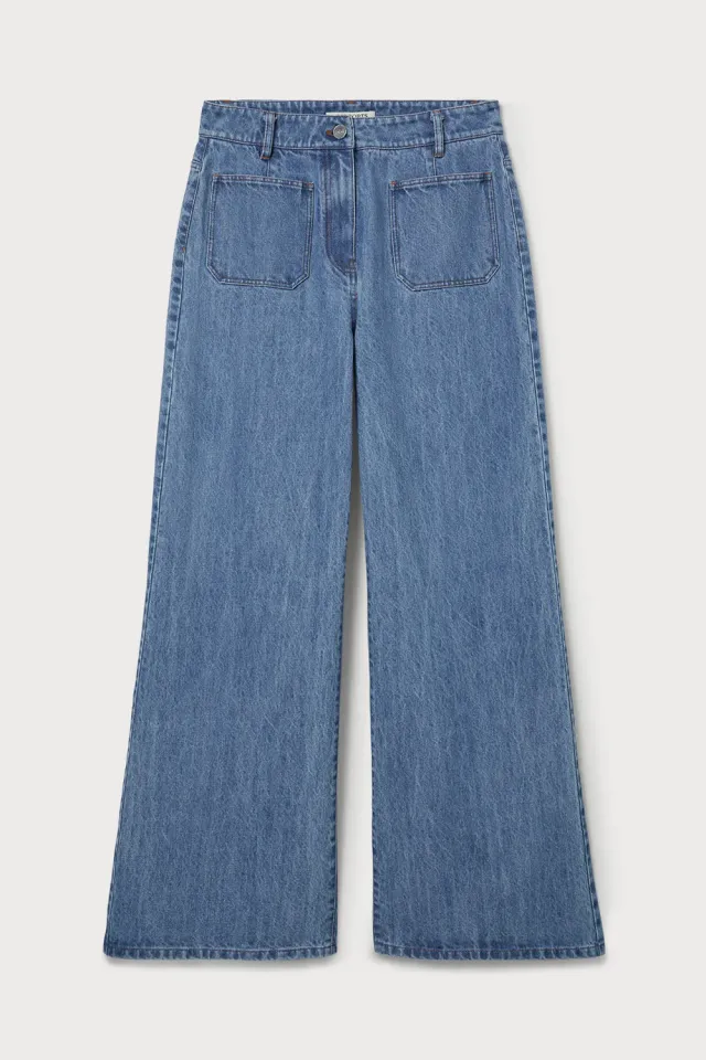 PORTS 1961 jeans utility palazzo indaco cotone
