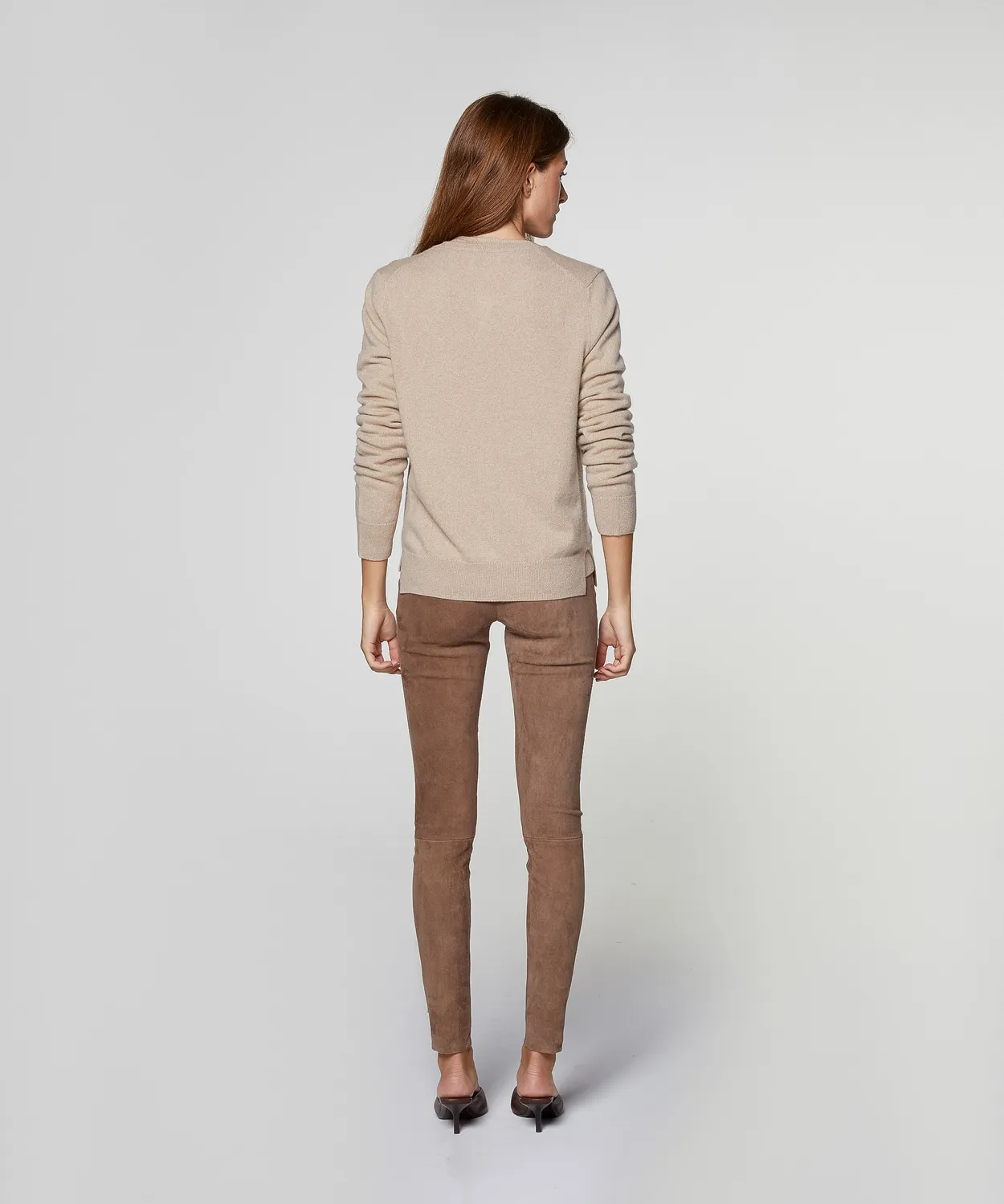 Rodier cardigan cashmere girocollo beige donna