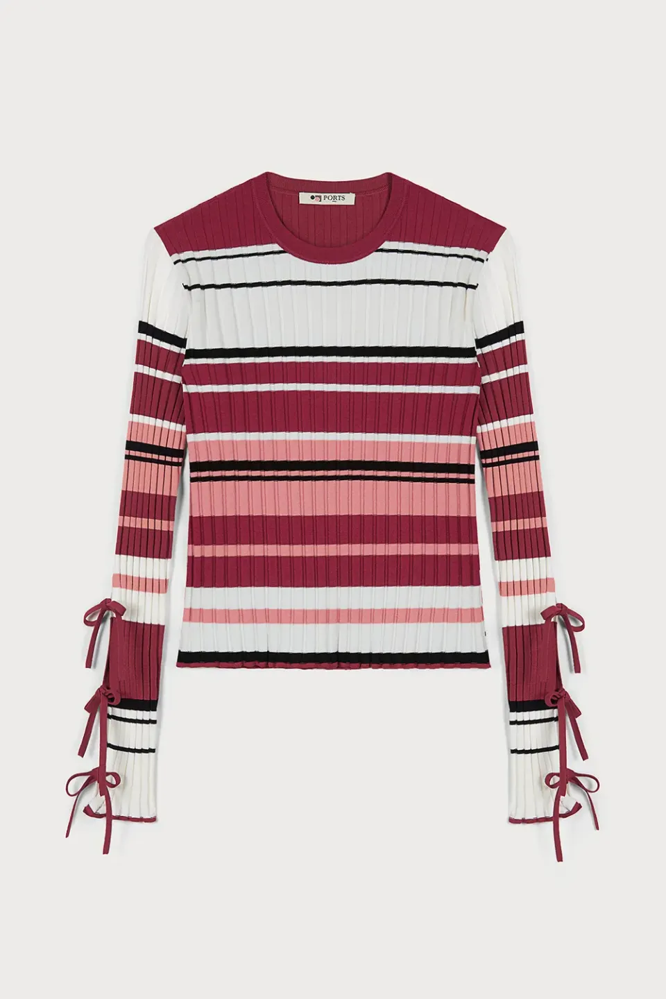 PORTS 1961 Amalfi Coast maglia bordeaux righe fiocco