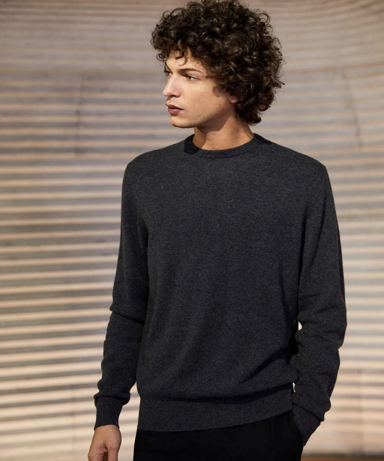 Rodier Maglia Girocollo Cashmere Uomo Antracite Caldo