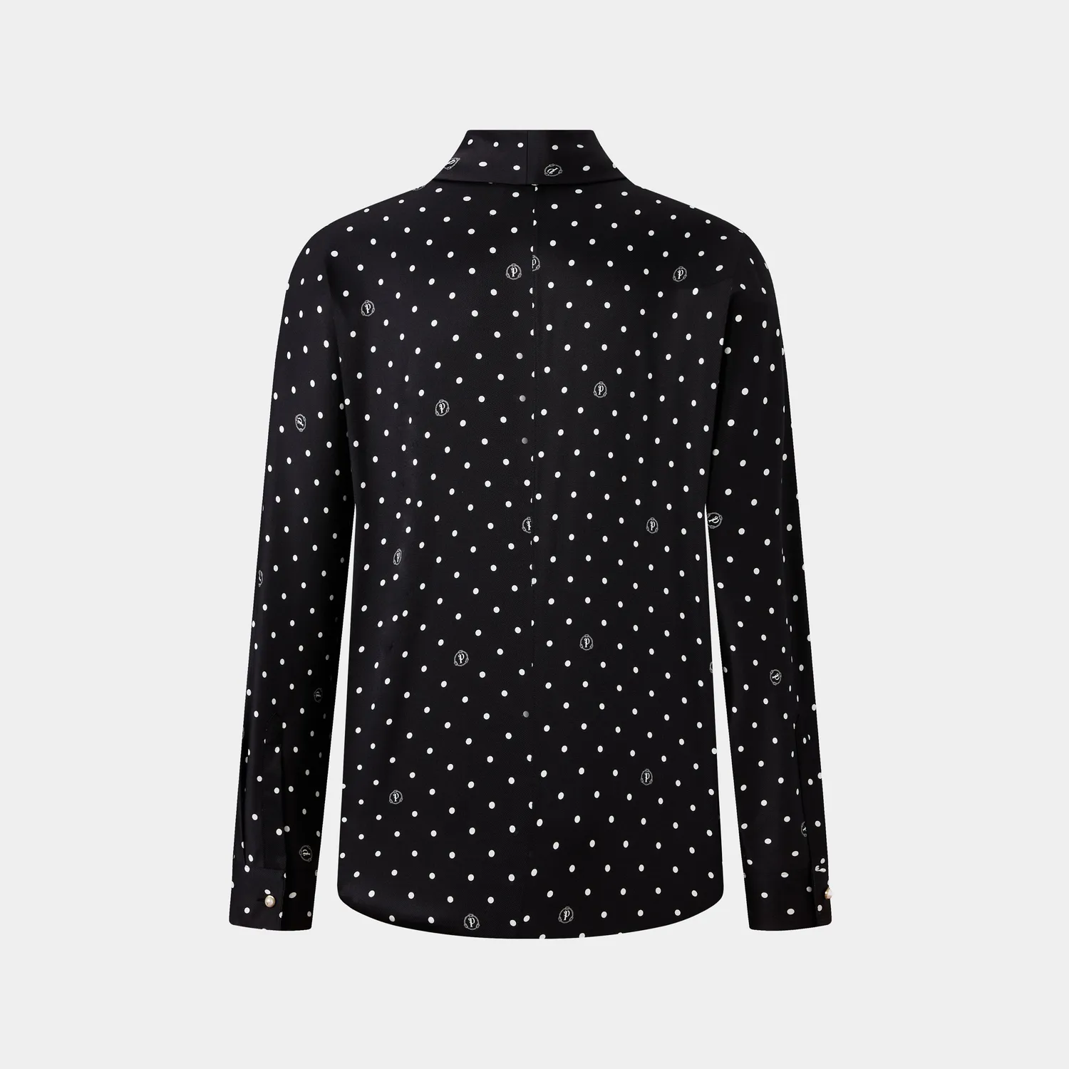 PORTS Black Polka Dot camicia nera pois Black Print