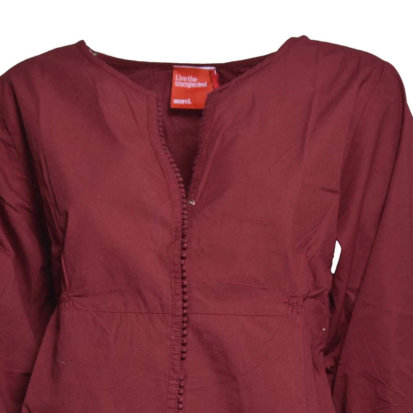Merci Dahlia blusa bordeaux rossa in cotone