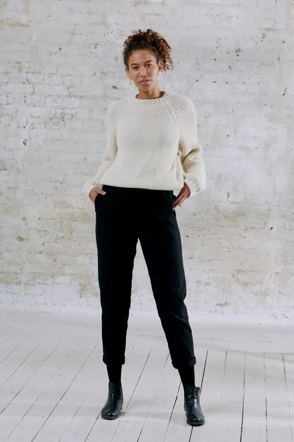 Jyoti Fair Works Laharim Black pantaloni cotone nero