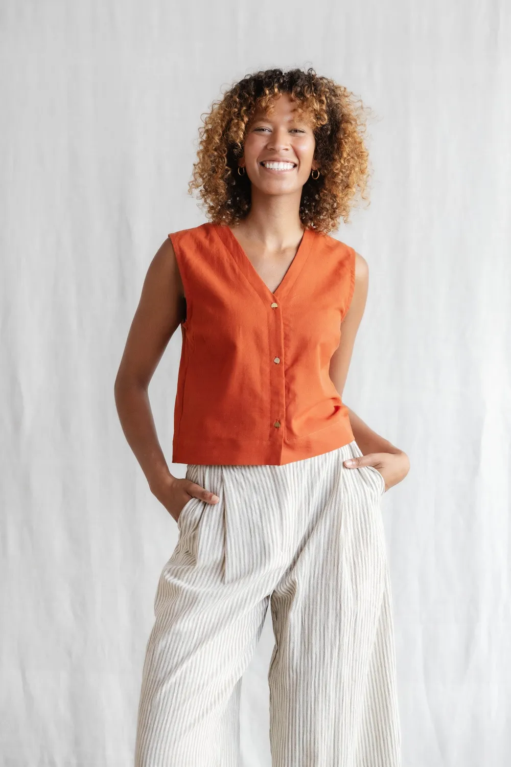 Jyoti Chatania top cotone terracotta bio