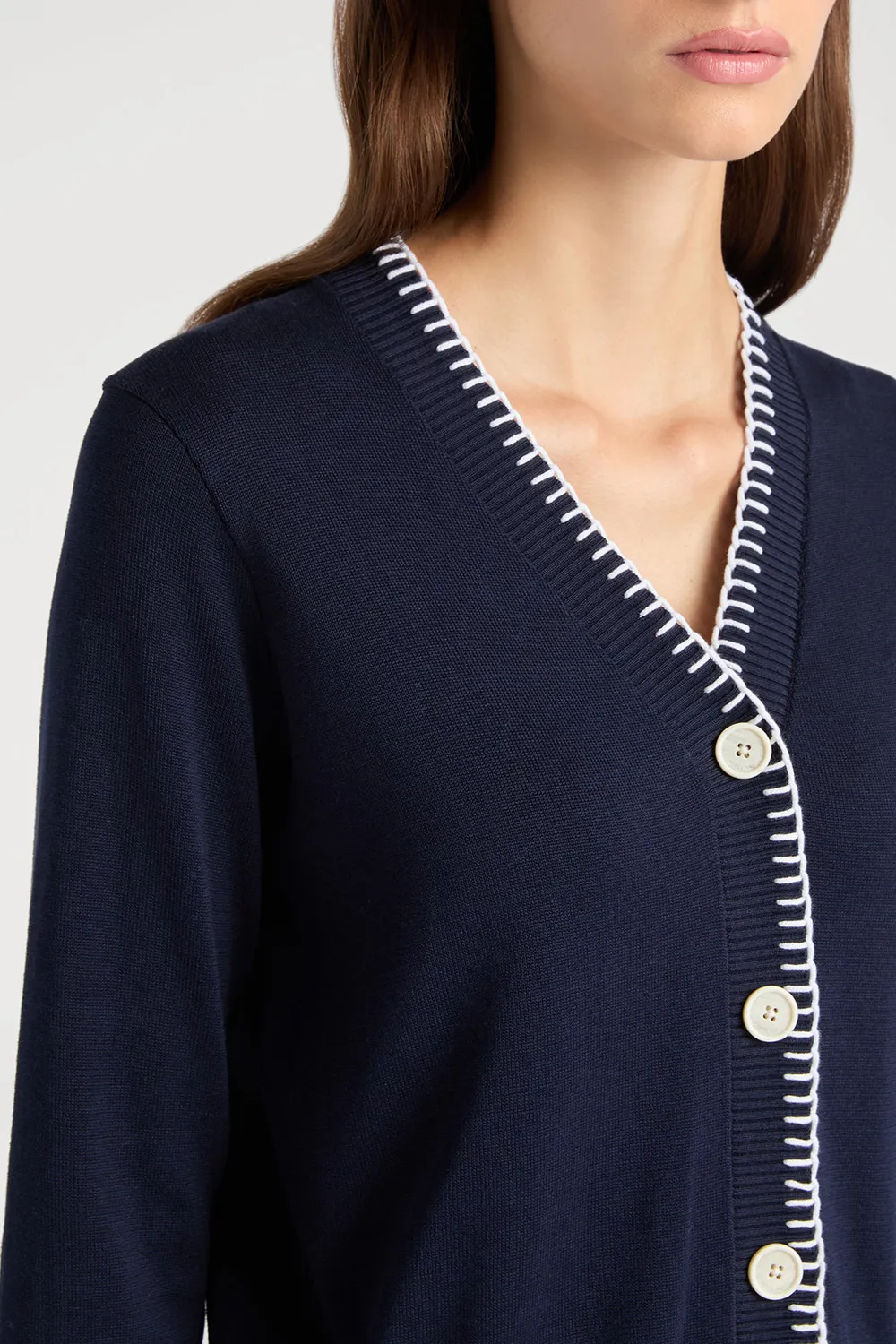 PORTS 1961 PW125KFN07 cardigan blu seta cotone