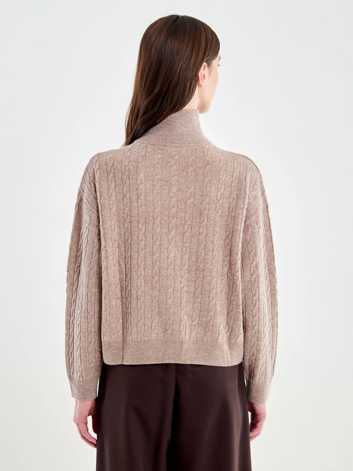 Vicolo Pull Camionneur a Trecce Beige Taglia M Lana