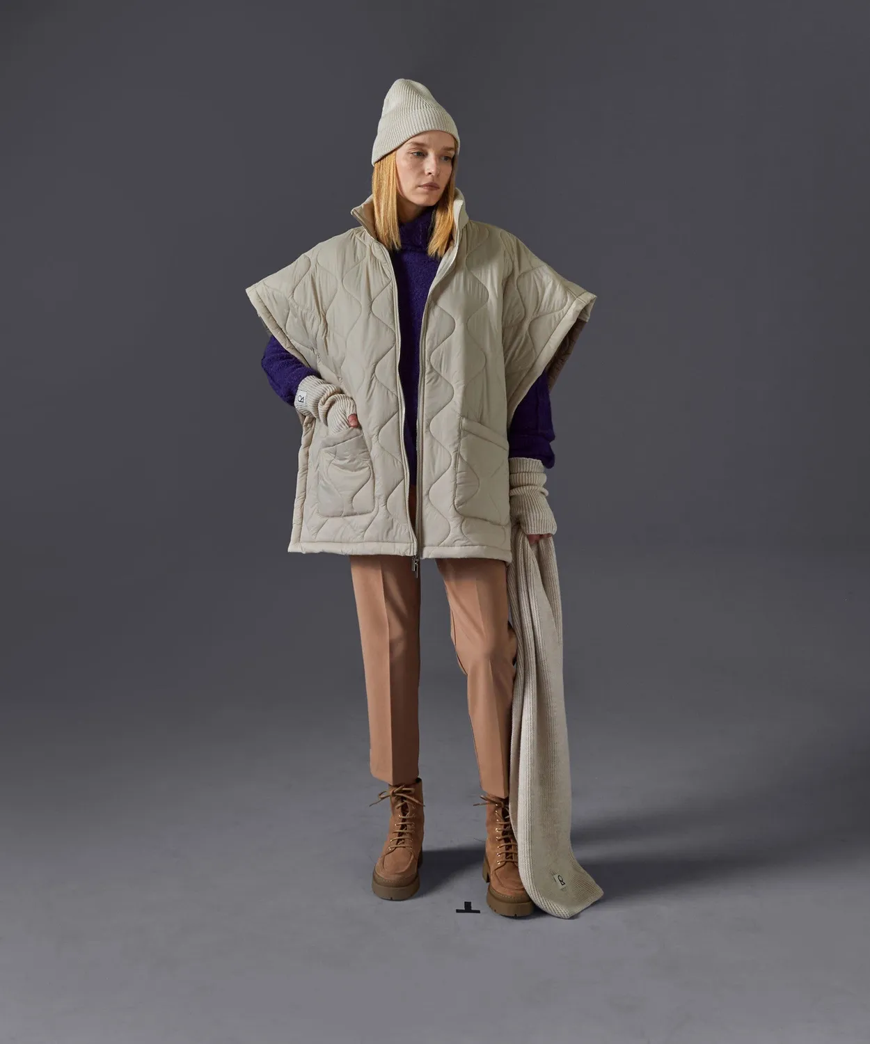 Rodier Maglione Dolcevita Viola Scuro Bouclette