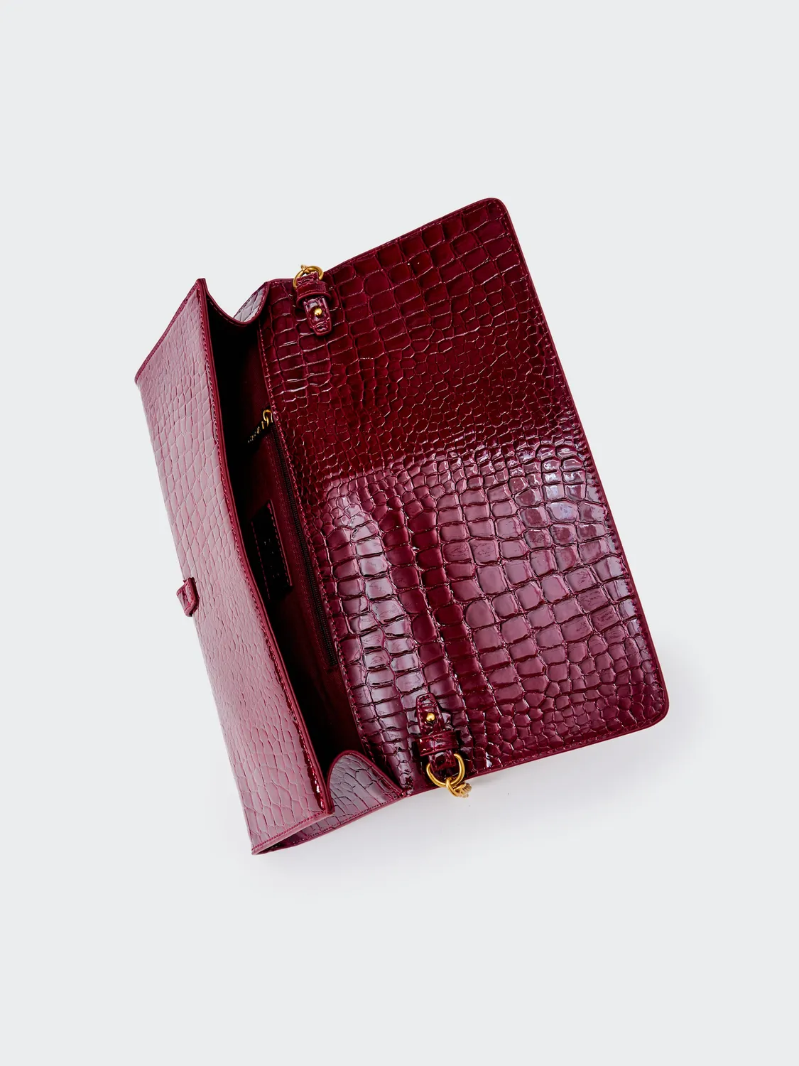 Vicolo Shibuya Belted Maxi borsa vino tracolla catena