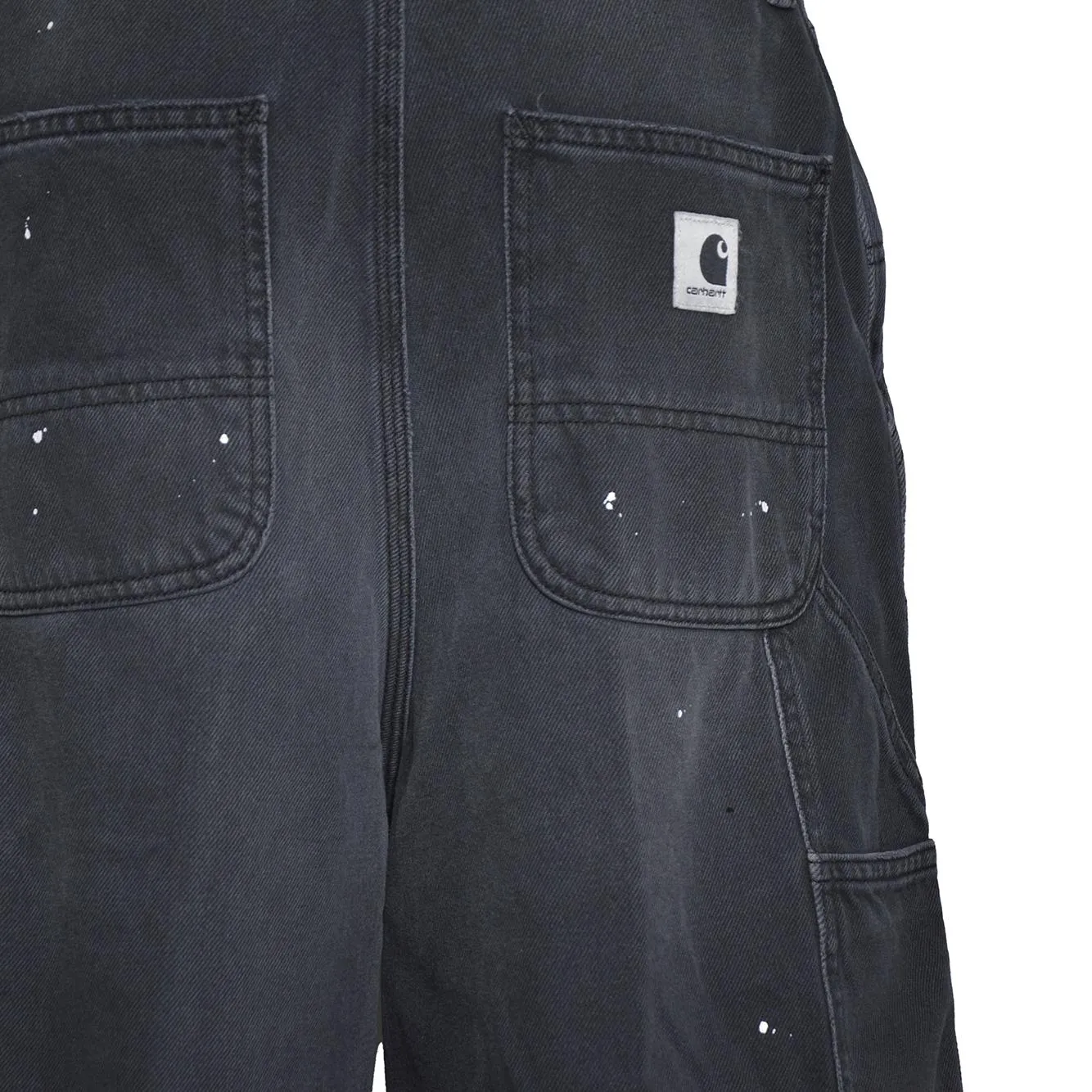 Carhartt WIP Nixon Double Knee I037025 shorts nero lavato cotone