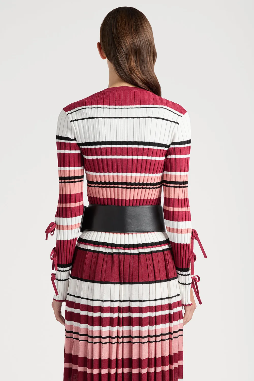 PORTS 1961 Amalfi Coast maglia bordeaux righe fiocco