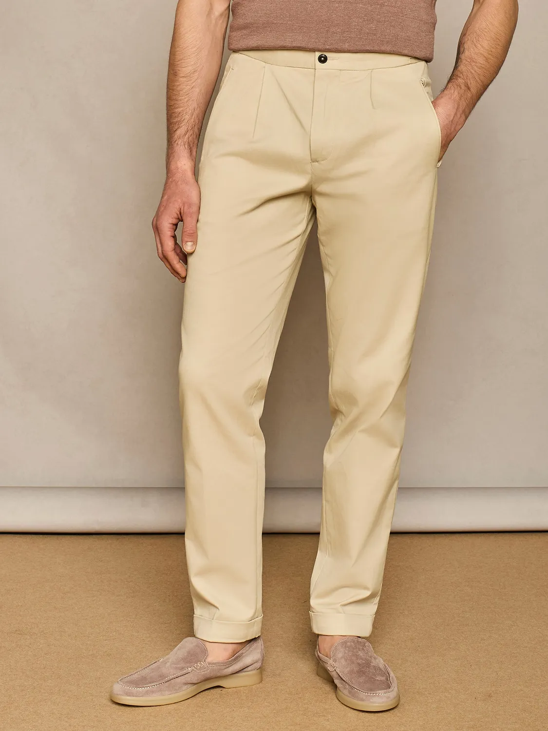 Paul Taylor pantalone cotone cintini burro