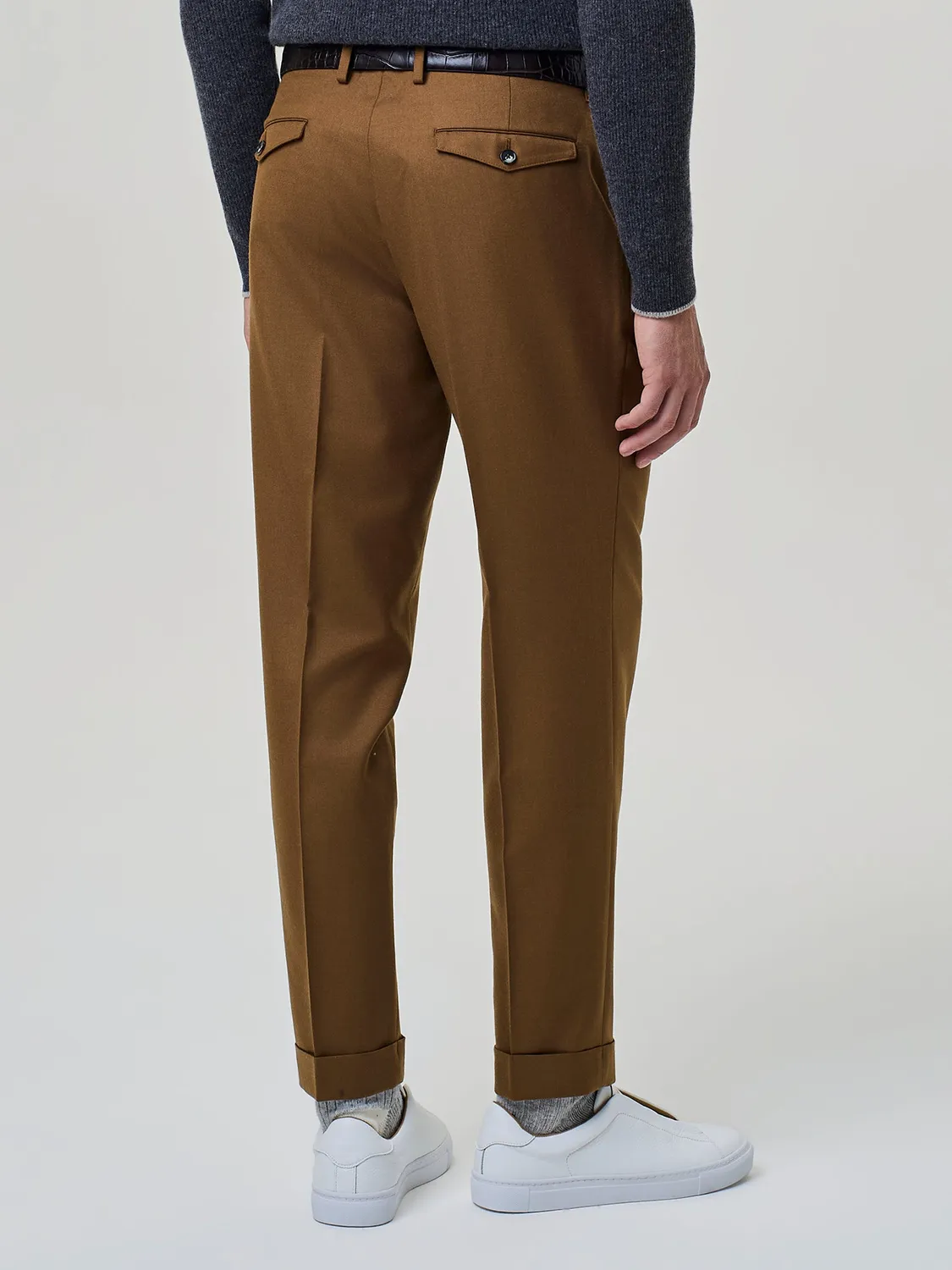 Paul Taylor Pantalone Sartoriale Flanella Rust Misto Lana
