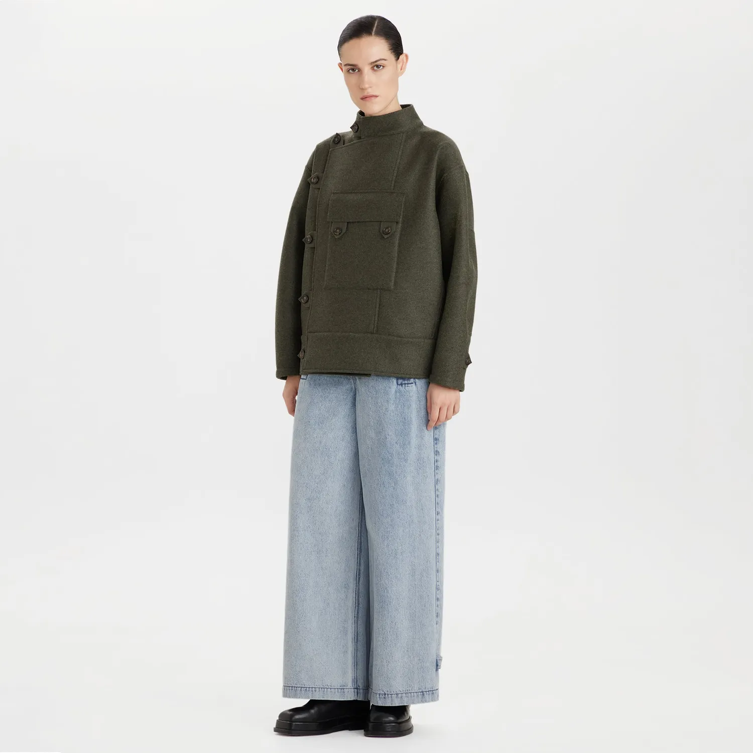 Ports Compact Wool Utility Jacket giacca verde lana