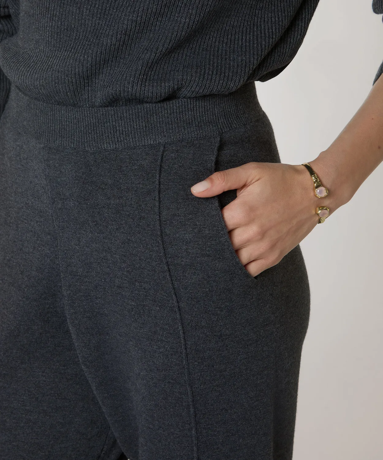 Rodier Pantaloni a sigaretta maglia Milano grigio scuro