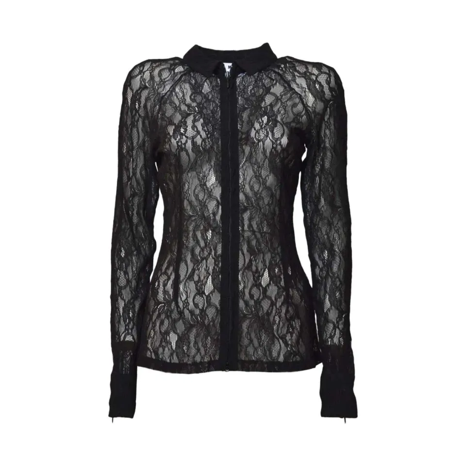 MSGM 3942MDE10257812 camicia nera poliammide