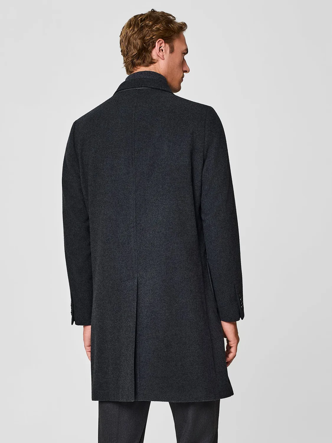 Paul Taylor cappotto lana grigio scuro collo dritto