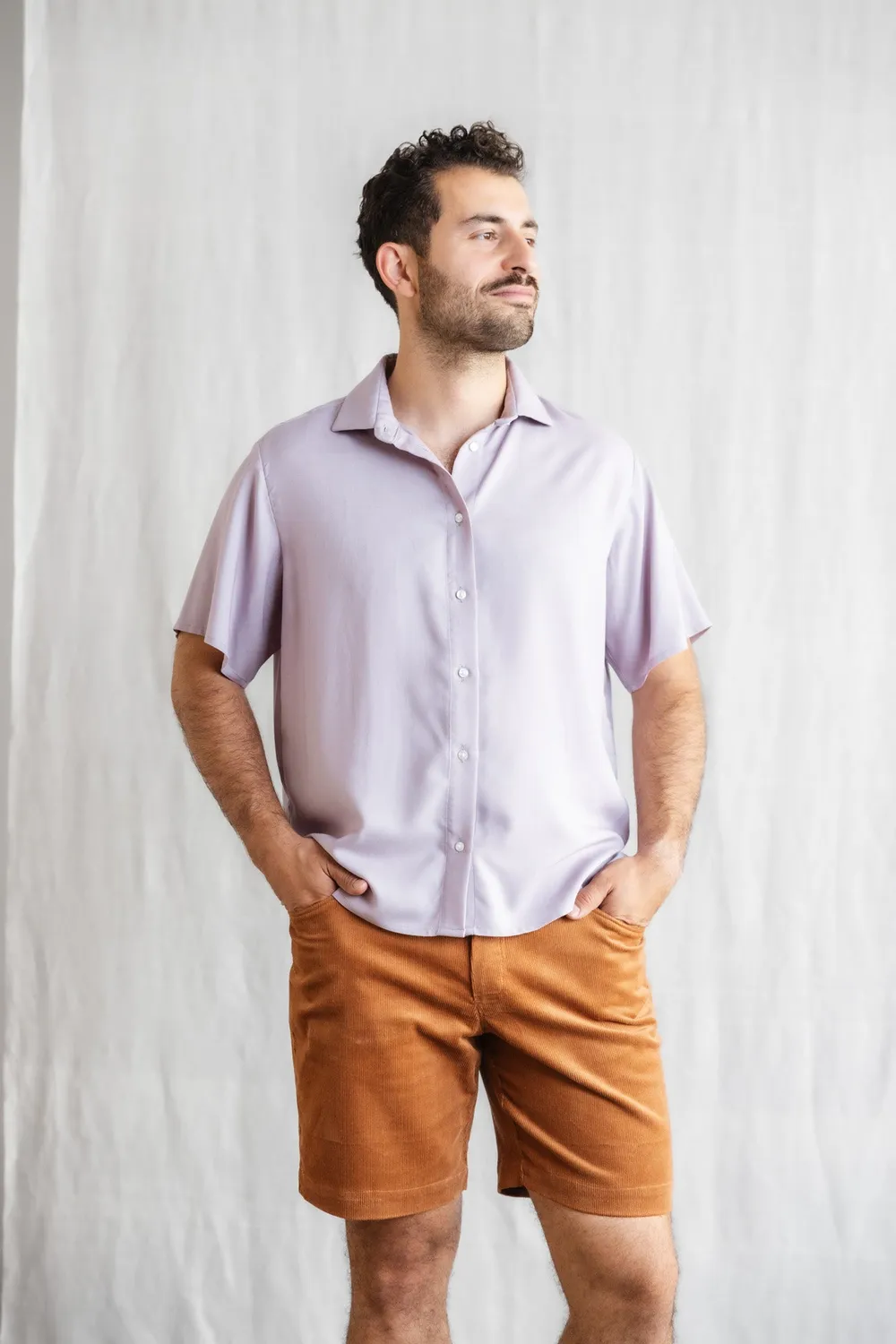 Jyoti Fair Works Nehani camicia ecovero lilla manica corta