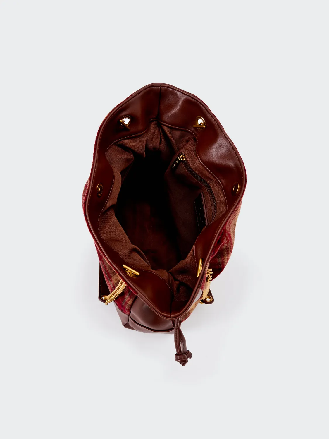 Vicolo Bundle Check borsa a spalla marrone fantasia check